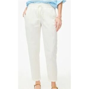 J‎ Crew Factory Linen Blend Drawstring Cuffed Pant White Size 6 AW839